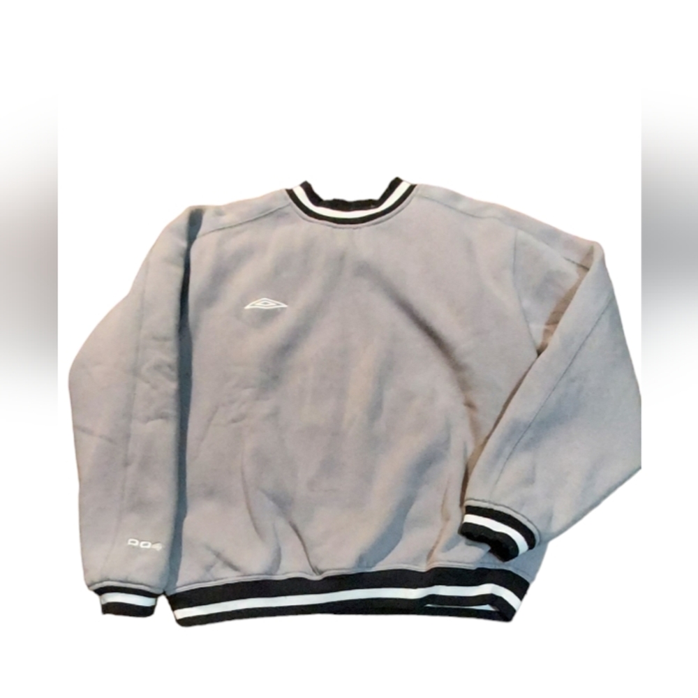 Vintage Umbro Sweatshirt M Men Reversible Blue Wicking Grey Cotton Crewn…